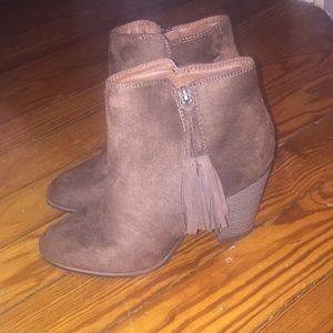 Merona dark brown heeled booties